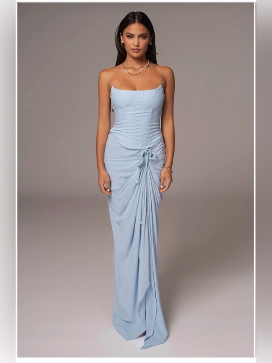 JLUXLABEL Dresses & Skirts - NWT JLUXLABEL Baby Blue Ruched Drawstring Maxi SKIRT ONLY Size M